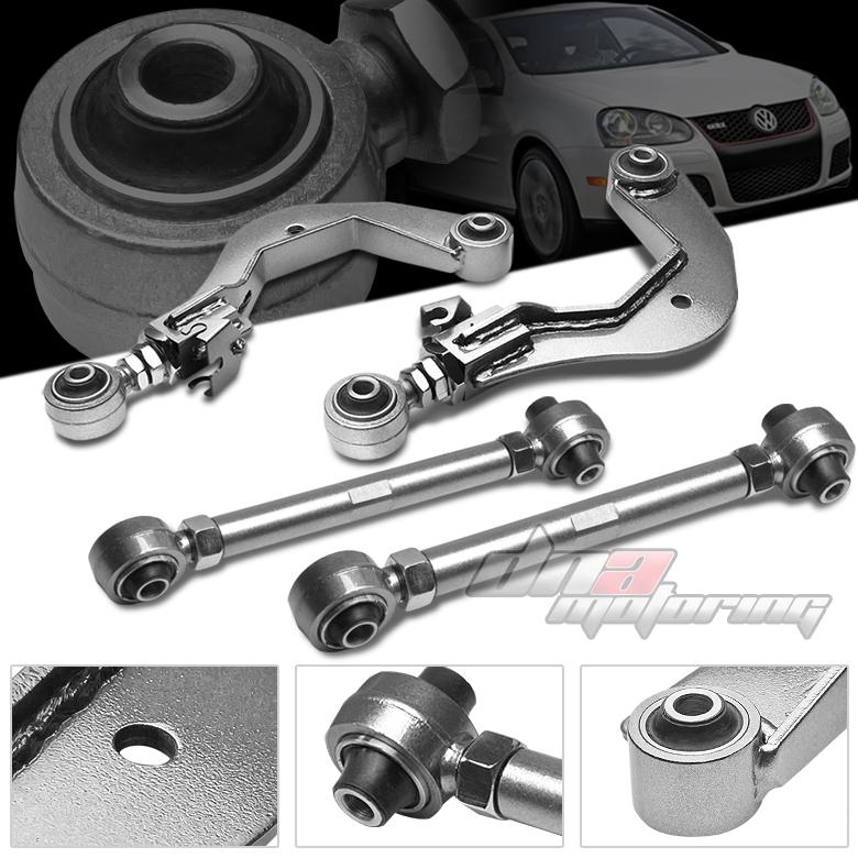03-12 vw golf mk5/mk6/gti silver rear camber+toe control arm/rod suspension kit