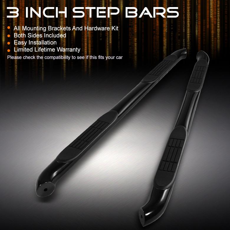 05-09 equinox 3" black powder coated side step bars nerf running board pair set