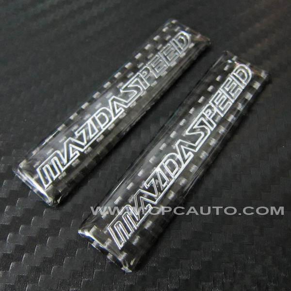 Car emblem sticker badge metal carbon fiber soft mazda(samll) for  mazda 2 pcs 