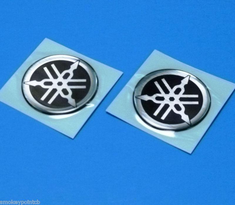 New set 45mm yamaha tank badges tuning fork emblems cafe r1 r6 fz1 fz6 oem e0114