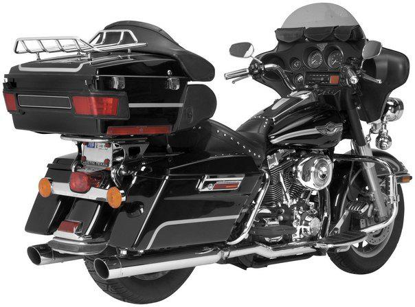Rush true dual head pipes chrome harley-davidson flh 2007-2008