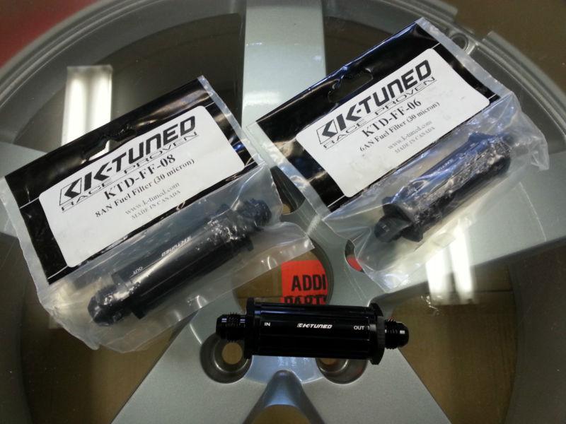 K-tuned 8an inline fuel filter universal honda acura k-swap 40 micron ktd-ff-08
