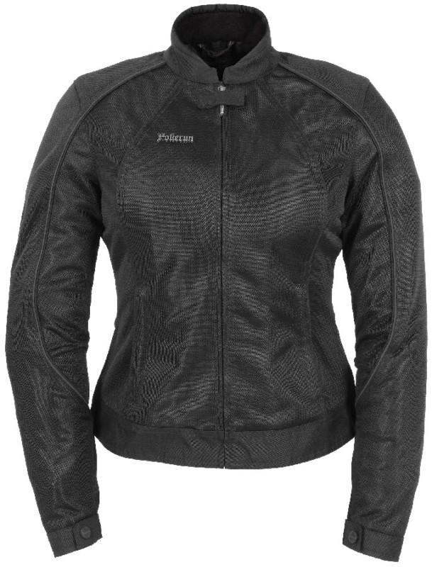 Pokerun wild annie womens black plus medium textile motorcycle riding jacket