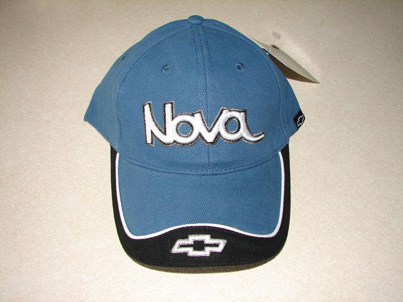 Nova blue with black trim  hat   chevy