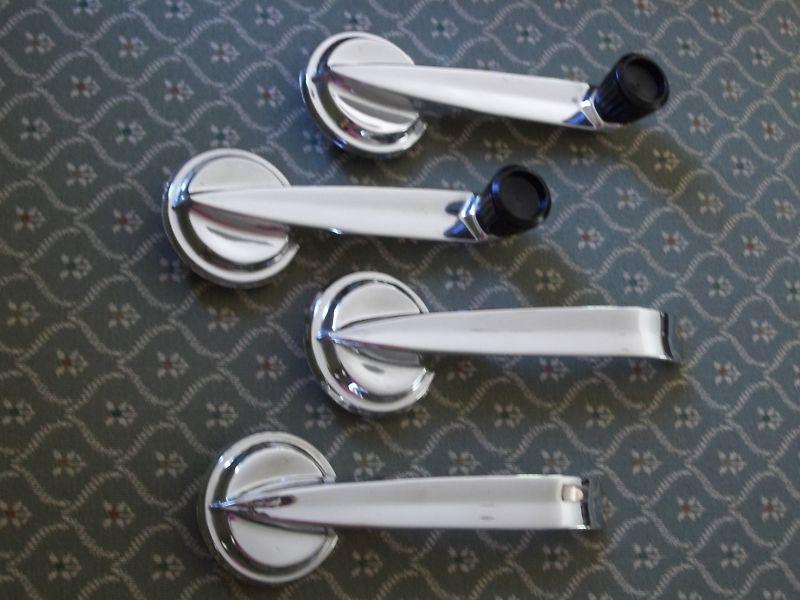 1960,1961,1962 original ford interior chrome door handles (2), window cranks (2)