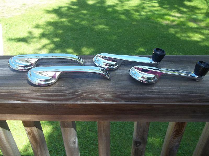 1960,1961,1962 Original Ford Interior Chrome Door Handles (2), Window Cranks (2), US $49.95, image 2