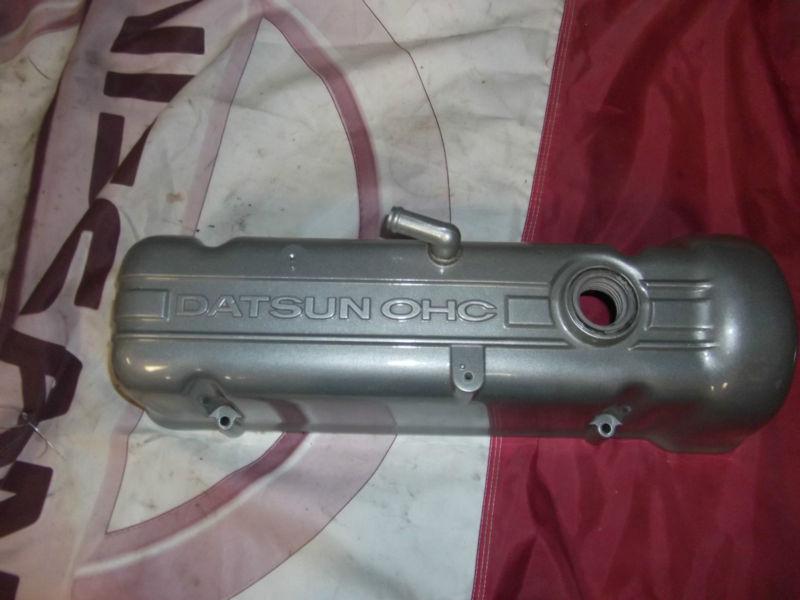 Datsun l16 l20 l series powder coated  silver clear valve cover "datsun"