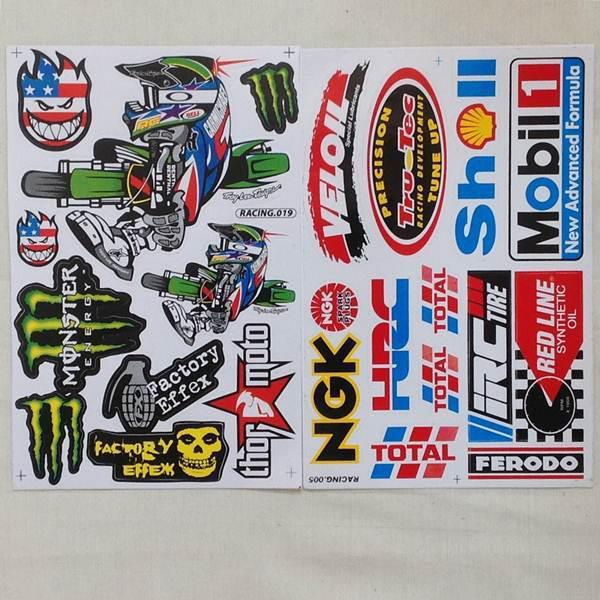 2 sheets car stickers racing decal motocross atv hot sale! free shipping s06