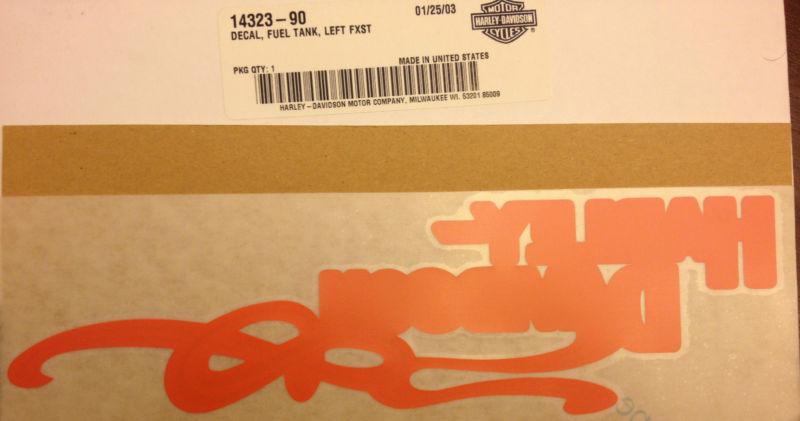 1990 harley davidson fxst softail standard gas tank decal (left) red 14323-90