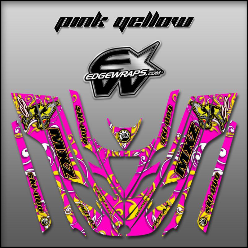 Ski doo zx sk 99, 00, 01,02,03 mxz 600 800 custom graphics - pink yellow