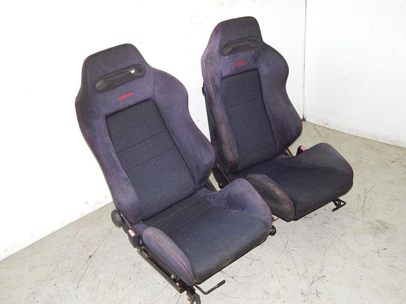Purchase Honda Integra Type R Black Recaro Bucket Seats Suede DC DB EG EK Acura B18 Civic in