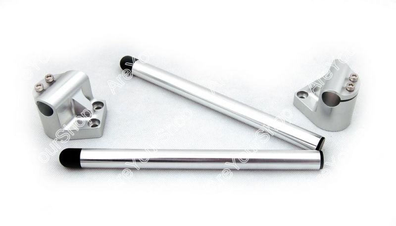 Cnc handle bar clip on kawasaki ex250/ninja 250r 2008-2012 silver