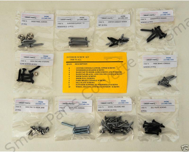 68 69 70 71 72 73 74 75 76 corvette interior screw kit!