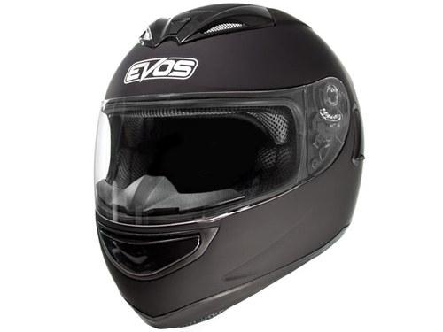 Dot approved - evos full face helmet dual visor matte flat black helmet - large