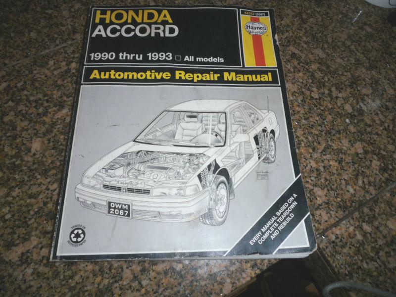 Haynes manual honda accord 1990 - 1993