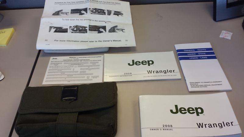 2008 jeep wrangler owners manual with case (no reserve)
