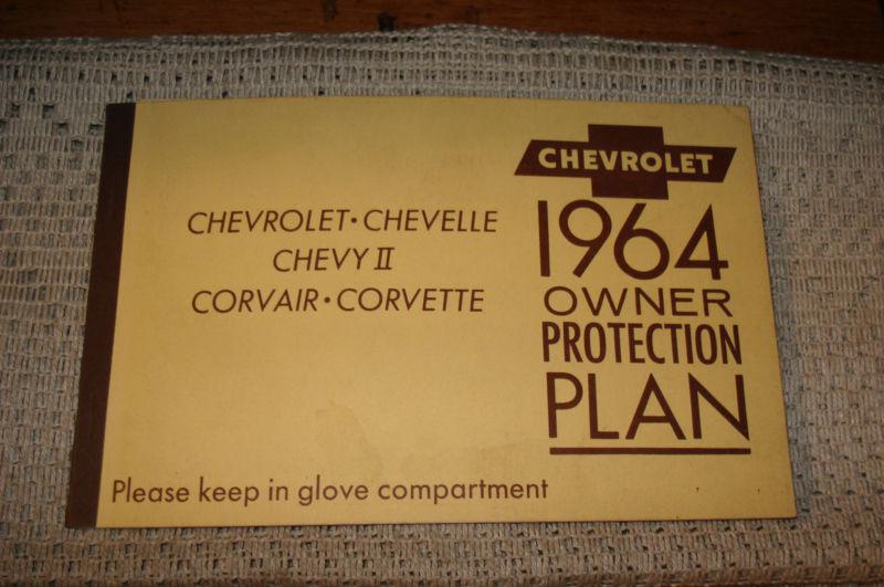 1964 chevy owner protection plan booklet manual impala vette + more