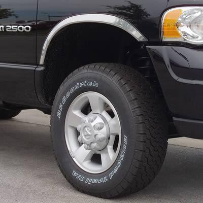 Putco fender trim half stainless polished dodge ram 1500 2500 3500 pickup kit