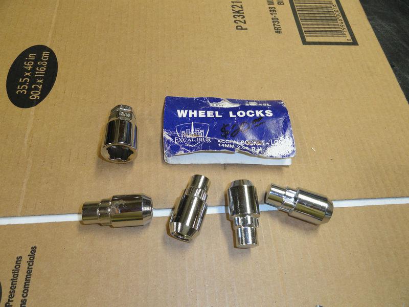 Purchase Excalibur Wheel Locks 14mm x 2" RH thread set of 4 with Socket
