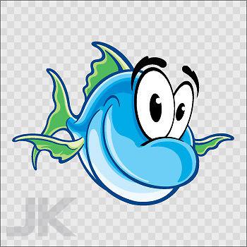 Decals sticker fish salt water cartoon r 0500 xf9a9