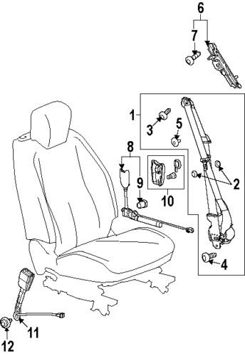 Chevrolet 19259259 genuine oem factory original belt & retractor