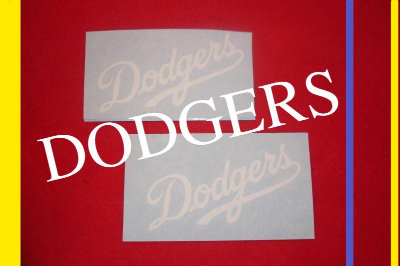 Dodgers  vinyl decal sticker  ( white ) 2 piece