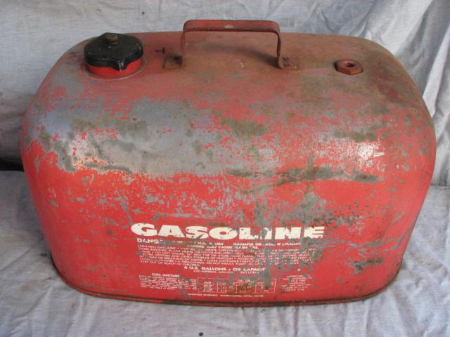 6 gallon outboard boat motor metal fuel / gas steel tank evinrude & others elgin