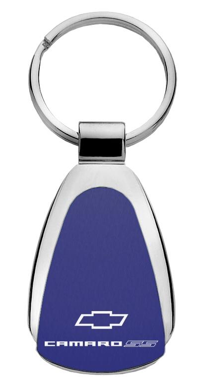 Chevy chevrolet camaro ss blue blue tear drop key chain ring tag logo lanyard