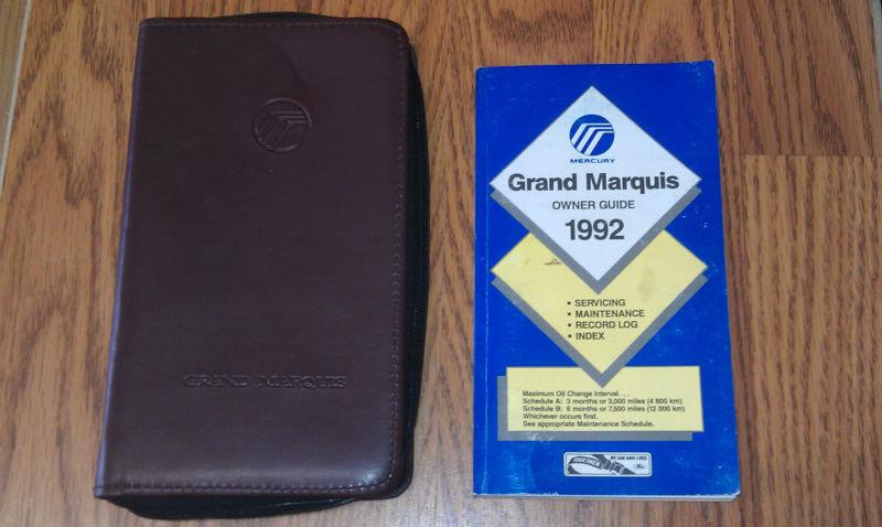 1992 mercury grand marquis owners manual and case