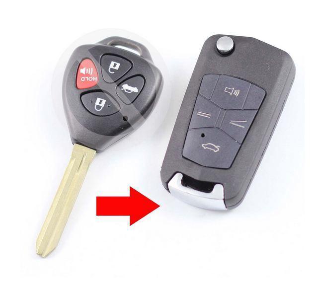 Uncut toyota camry corolla avalon remote flip fob keyless entry shell - t4f
