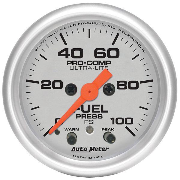 Auto meter 4371 ultra lite 2 1/16" electric fuel level gauge 0-100 psi