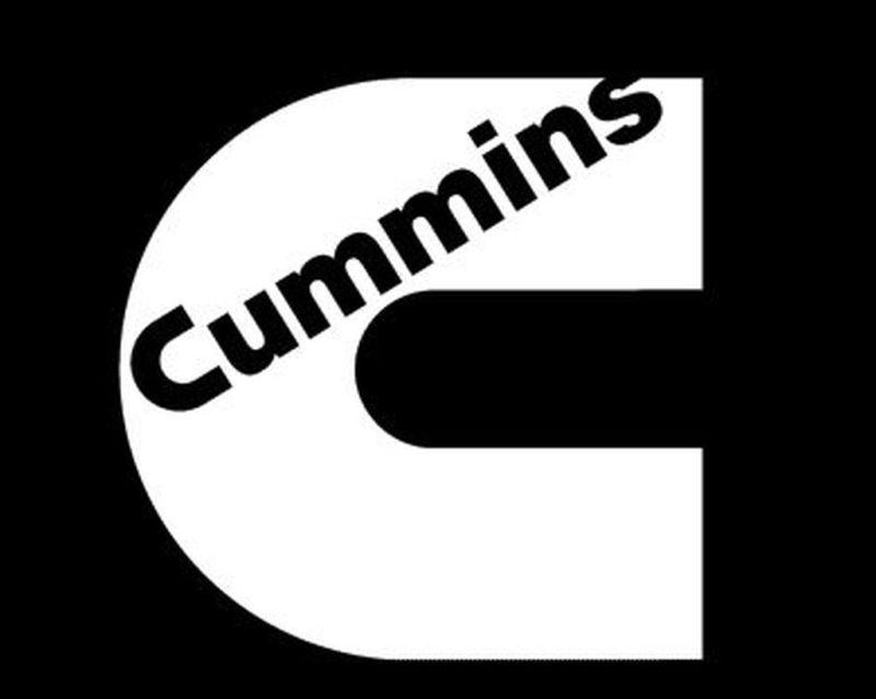 Cummins diesel decal large 10" x 10" avail in white, black, or red