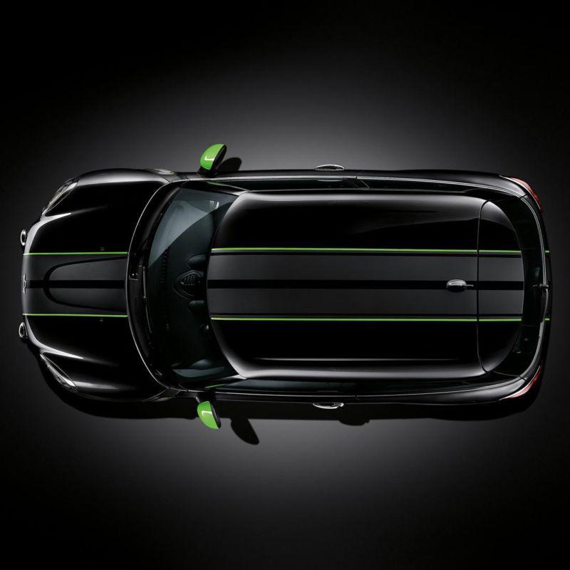 Mini cooper countryman black alien green ray sport side stripes new oem