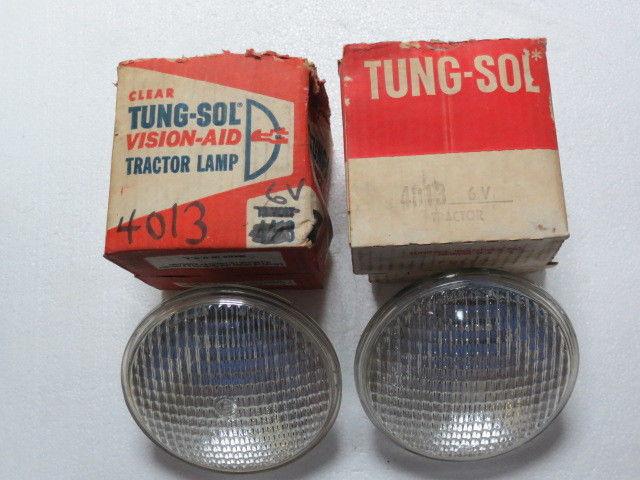  vintage nos tractor 6 volt lamps john deere, harvester case 6 volt number 4013