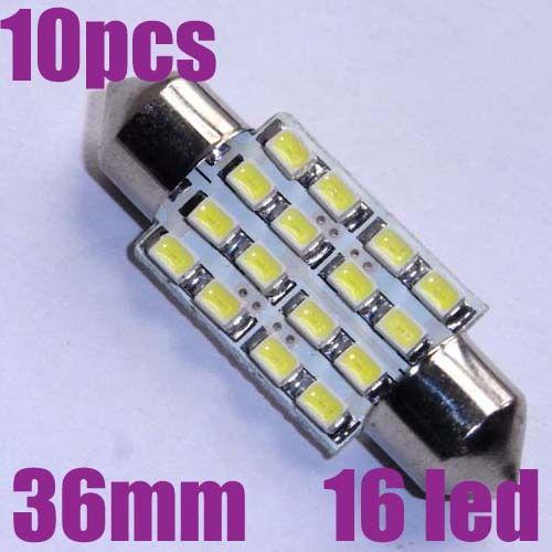 Purchase 10x 36mm White 16 LED Car Interior Light Dome Bulb Lamp in
