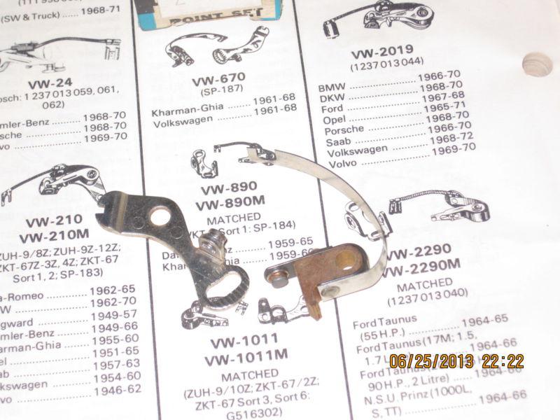 1961-1962-1963-1964-1965-1966-1967-1968 volkswagen karman ghia points for vw d