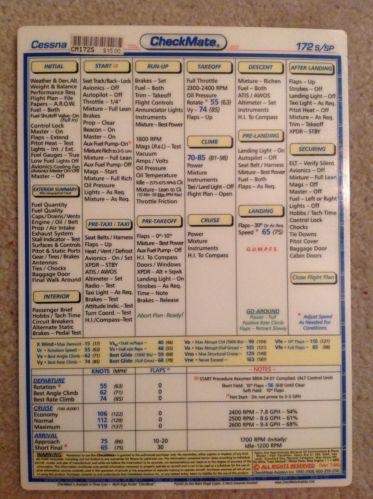 Checkmate checklist cessna 172 s/sp