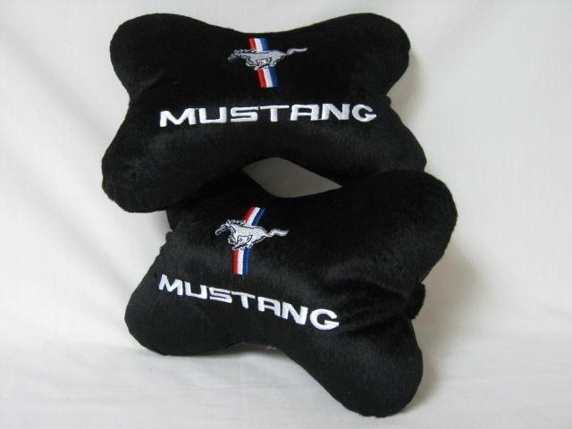 New ford mustang black car neck seat rest pillows pair 