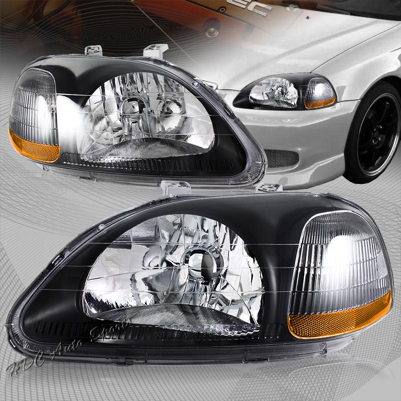 Buy 19961998 Honda Civic Black Housing Clear Lens Amber Reflector