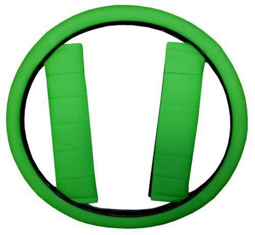 Green Car Seat Covers Set w/ Steering Wheel Cover & Belt Shoulder Pads #1, US $46.93, image 6