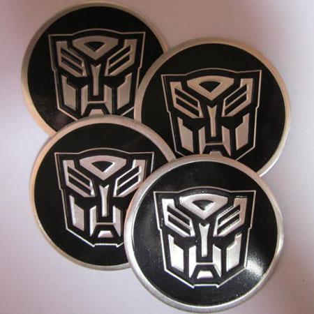 4x aluminum transformer autobot badge emblem sticker car wheels center caps hub