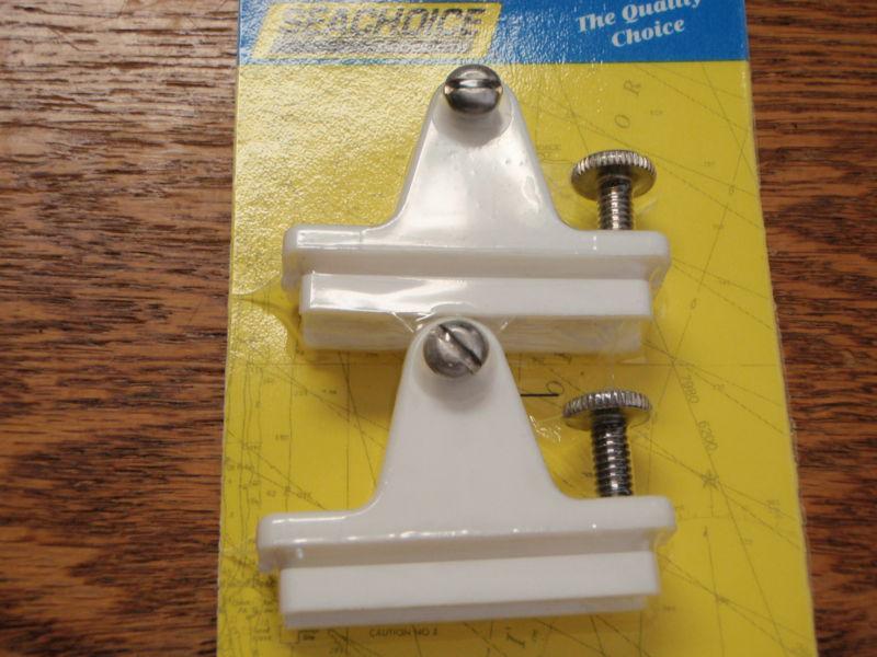 Deck hinge seachoice 5076281 white pair with s/s slide lock sliding canvas parts