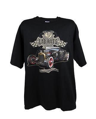 Ghh t-shirt cotton black lab rats rat rod men's large each