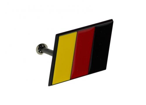 Germany flag emblem badge - german flag - on black slanted base front with pins