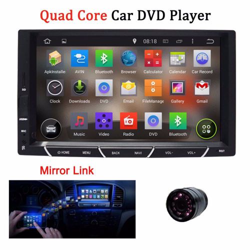 Quad-core 7" android 4.4 mirror-link car stereo gps 3g wifi navi dvd player+came