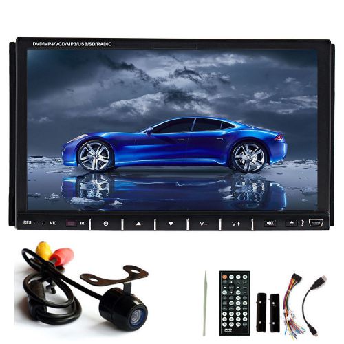 Universal 7&#034; 2 din car stereo dvd player bluetooth fm radio hd rearview camera