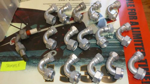 Lot of 15 aircraft ignition elbows cadmium plated steel 3/4 w/ 5/8&#034; nut