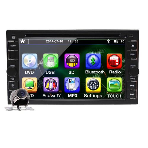 6.2" 2din touch screen car stereo dvd player radio sd/usb/bluetooth/tv/ipod+cam