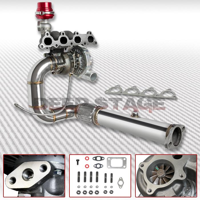 T04e turbo kit+cast exhaust manifold+downpipe+wastegate 88-00 honda civic/crx