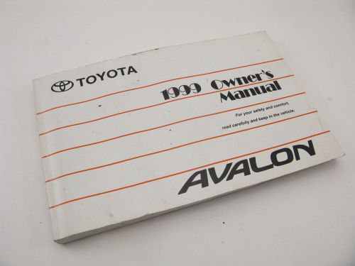 1999 toyota avalon owner&#039;s owners manual 99